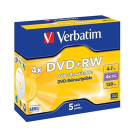 DVD+RW VERBATIM REGRABABLE JEWEL 43229 CAJA 5UN